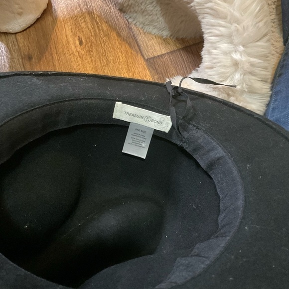 Treasure & Bond Wool Black Hat Woven Band One Size - Picture 8 of 8